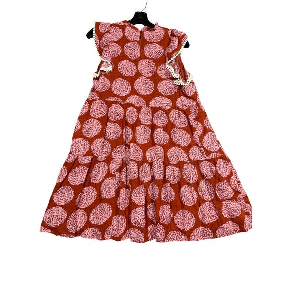 THML Red Pink Dot Print Ruffle Sleeve Dress Size S - Picture 3 of 5